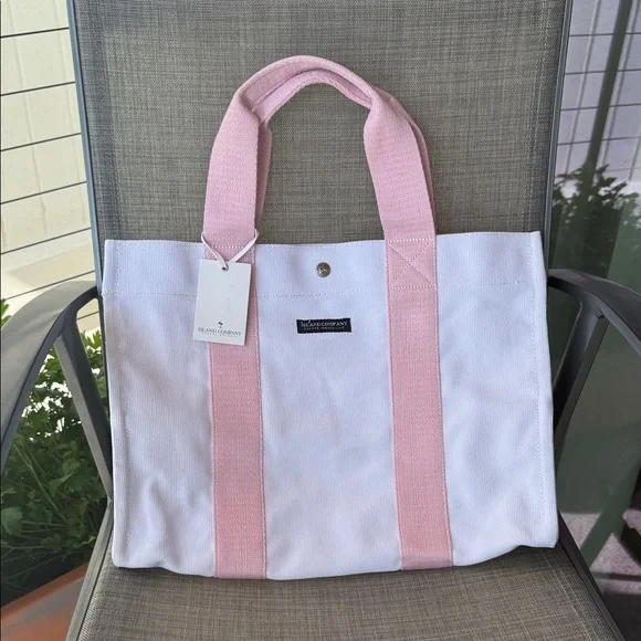 Island Company Large White and Pink Tote Bag - Picture 5 of 10